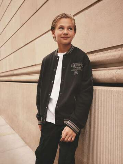 Бомбер для мальчика Next 784-411, Черный