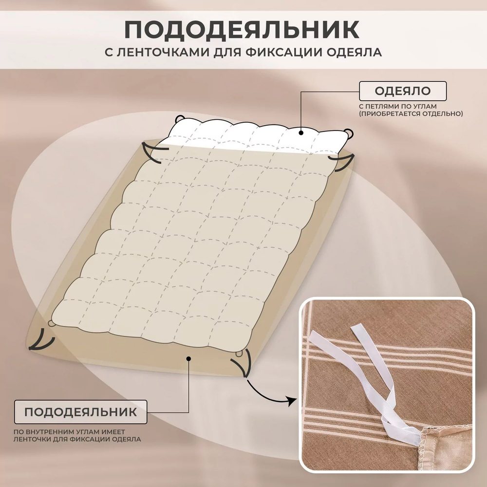 Комплект постельного белья Люкс Сатин 100% хлопок на резинке
