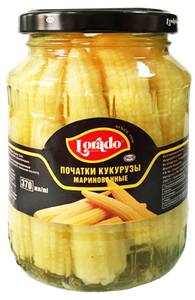 КУКУРУЗА ПОЧАТКИ LORADO МАРИНОВАННЫЕ 370МЛ