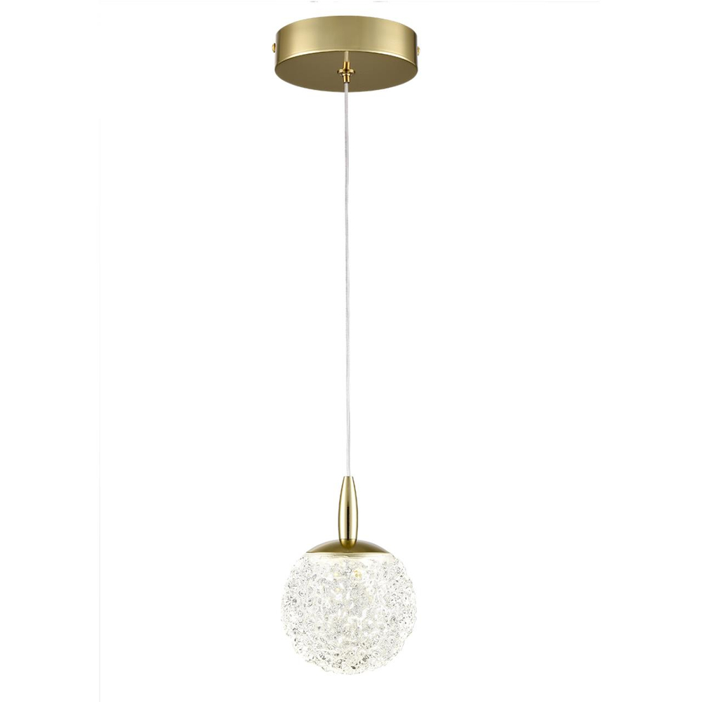 8080/1A LEDIO LN25 000  золото/прозрачный, металл/акрил Подвесной светильник LED 3W 4000K 220V TRINO