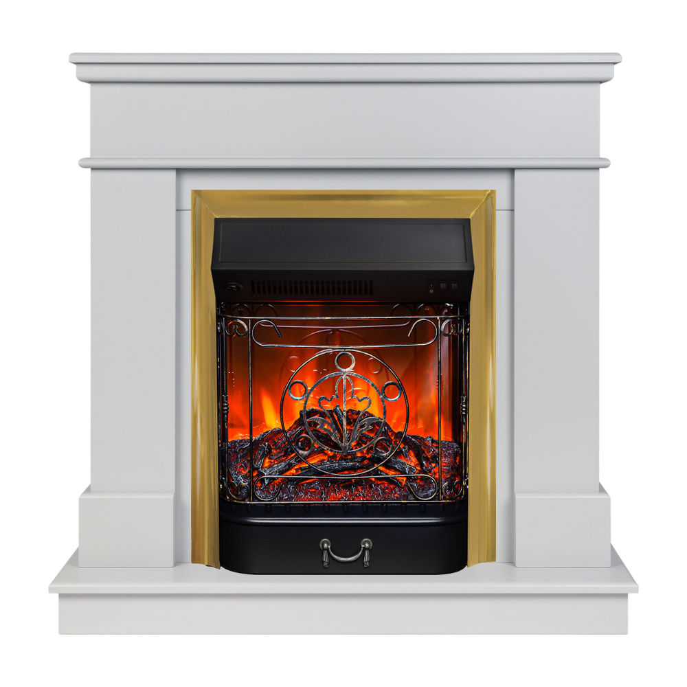 Каминокомплект Real Flame Selena STD GR с очагом Majestic Lux Brass