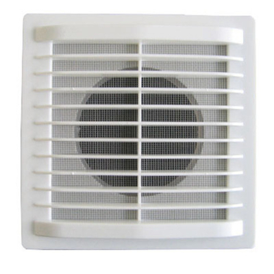 Решётка вентиляционная разъёмная 175х175 мм с москитной сеткой с фланцем 125 мм