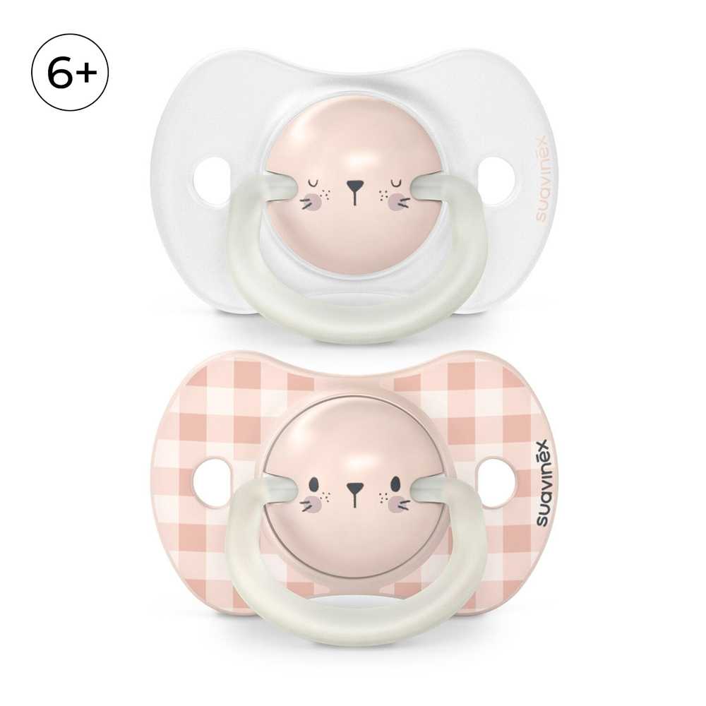 Набор пустышек Suavinex Night&Day Rabbit 6-18 мес, 2 шт