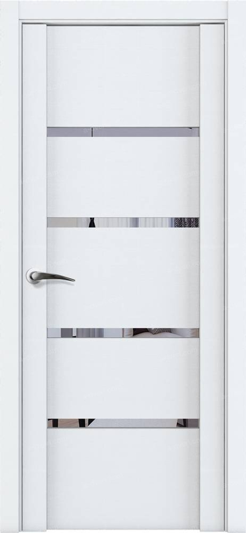 ДВЕРЬ МЕЖКОМНАТНАЯ ЗЕРКАЛО-27 ВЕЛЮР БЕЛЫЙ В КОМПЛЕКТЕ