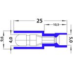 Разъем штекерный полностью изолированный штекер 4 мм 1.5-2.5 мм² (РШПи-п 2.5-4/РшИпп 2-5-4) синий RE