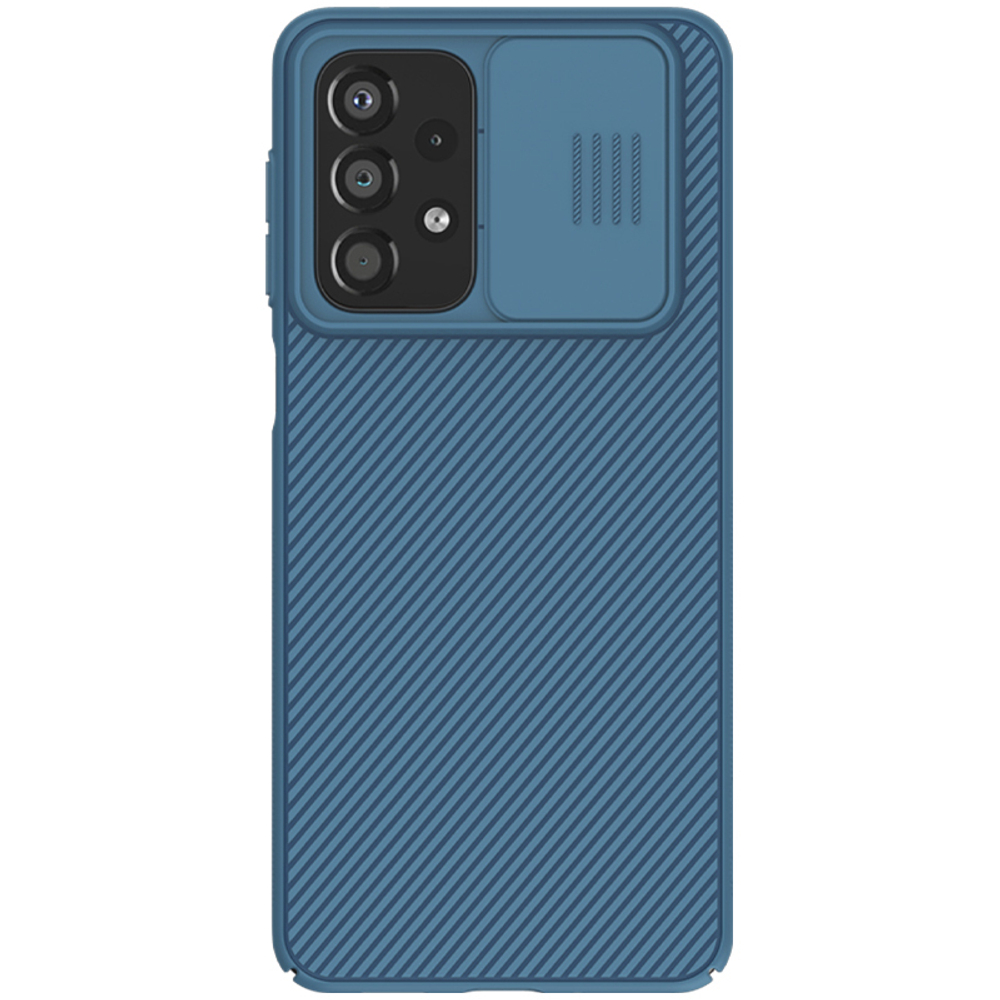 Чехол синего цвета от Nillkin CamShield Case для Samsung Galaxy A33 5G, с защитной шторкой для камеры