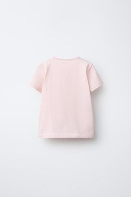 ZARA ФУТБОЛКА С СЕРДЕЧКОМ, ПАСТЕЛЬНО-РОЗОВЫЙ