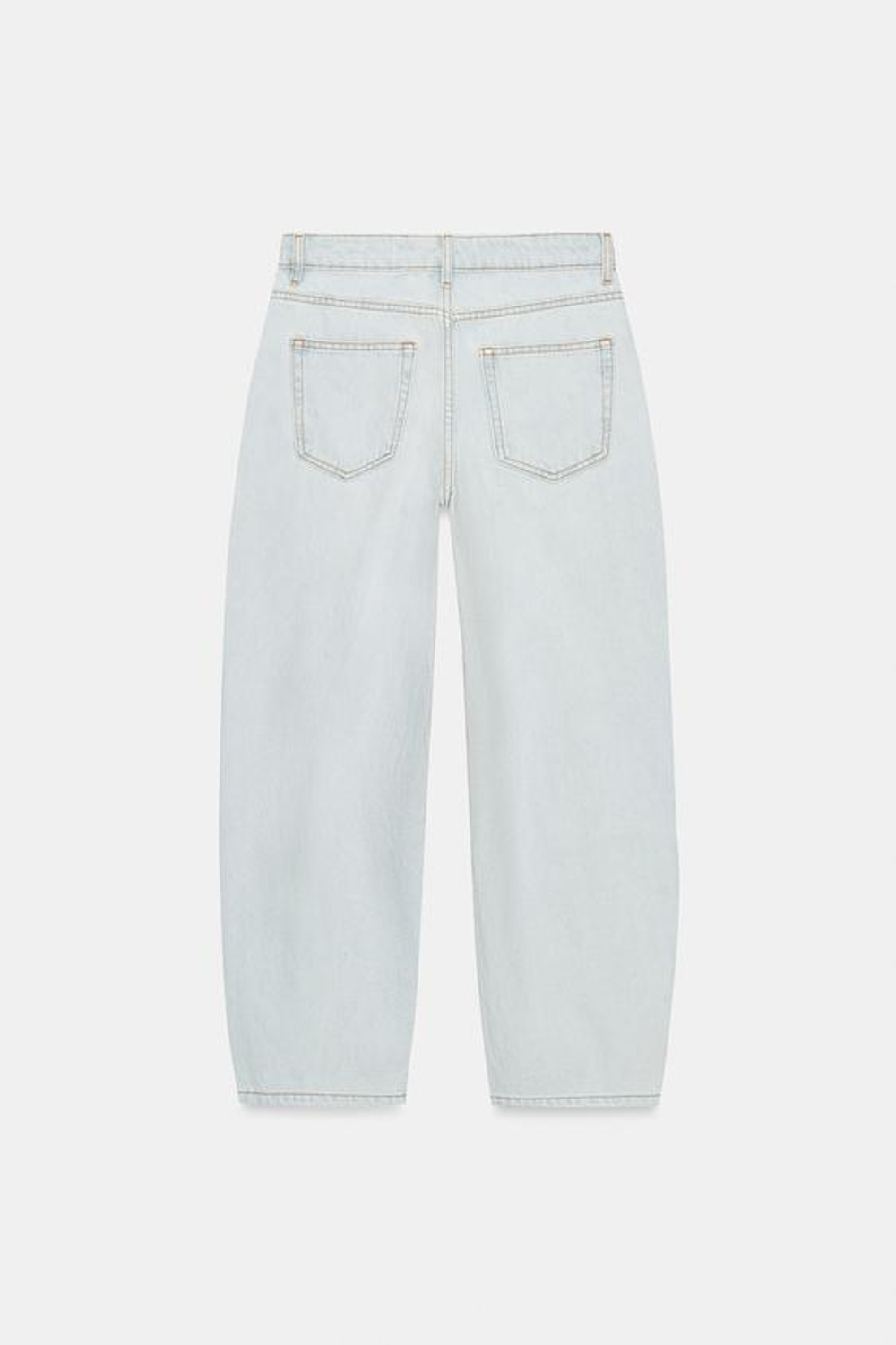 ZARA ЗАУЖЕННЫЕ ДЖИНСЫ СО СРЕДНЕЙ ПОСАДКОЙ — ZW COLLECTION, ГОЛУБОЙ