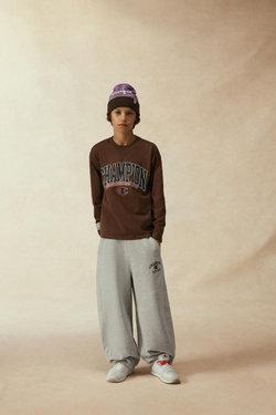 ZARA Х CHAMPION ® ФУТБОЛКА С ПРИНТОМ, КОРИЧНЕВЫЙ