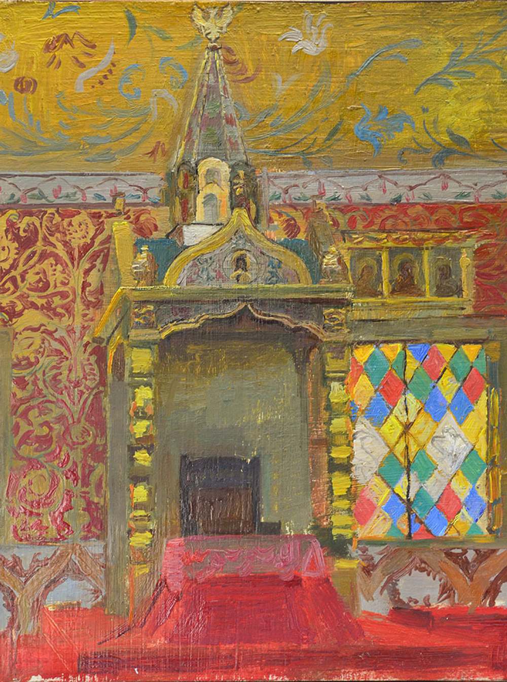 Шахматов Л.А .Тронное место. Оголит, масло. Москва. 2022. Размер 33х27,5