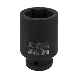 Головка ударная глубокая, 38мм (6гр) 3/4'' Partner PA-46510038