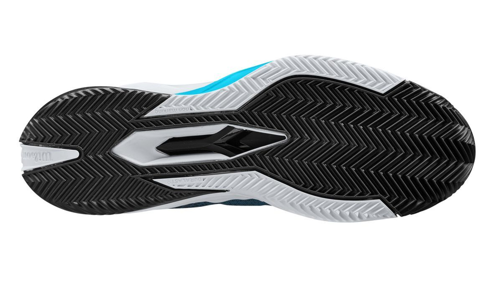 Мужские кроссовки теннисные Wilson Rush Pro 4.0 Clay M - white/blue coral/blue atoll