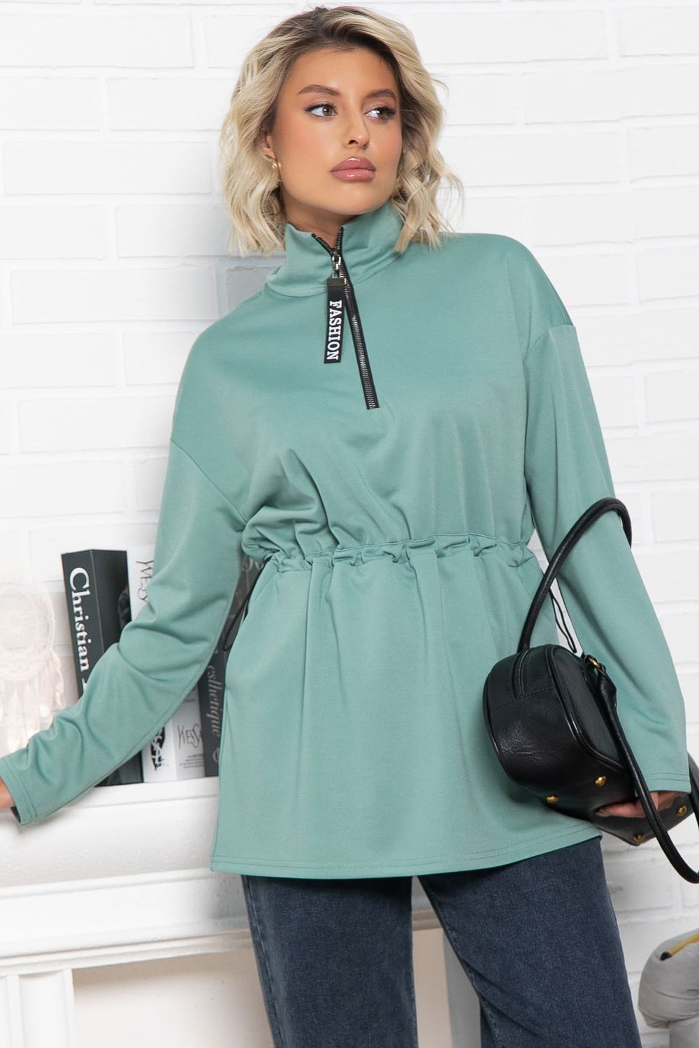 Блуза Долгожданная встреча (зеленая) Б15080-5М LT Collection