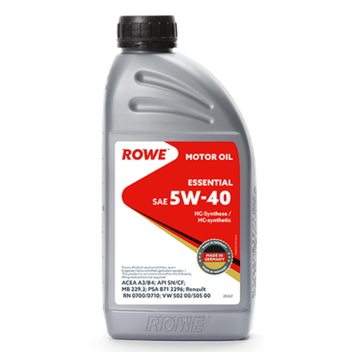 Моторное масло Rowe Essential 5W-40, SN/CF, A3/B4, синтетическое, 1 л