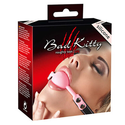 Кляп с фиксацией на голове замочком Knebel, розовый (Цвет: розовый)