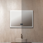 Зеркало с подсветкой Норман Neo-6, 80х60 см (сенсорный выключатель, часы, подогрев, холодый свет)