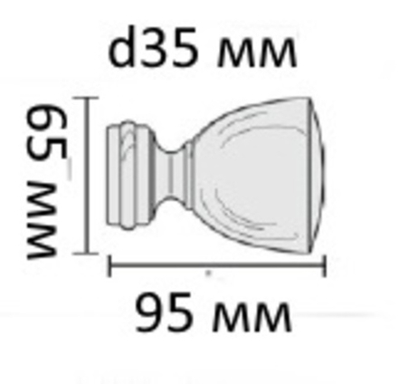 Наконечники деревянные "Винтаж Савона" d35 мм, цвет ваниль/золото