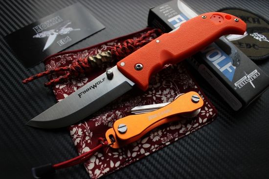 Складной нож Cold Steel 20NPJ Finn Wolf Blaze Orange c клинком из стали AUS-8A, рукоять Grivory (Griv-Ex)