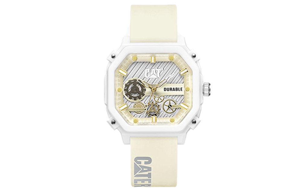 CAT Wrist Watch Quartz Movement Silicone Strap 47mm Black Dial Women"s Watch CAT F81P1P1 1G Black