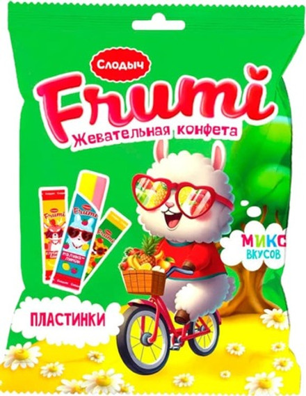 Конфеты жевательные "Frumi" Микс пластинки 90г. Слодыч