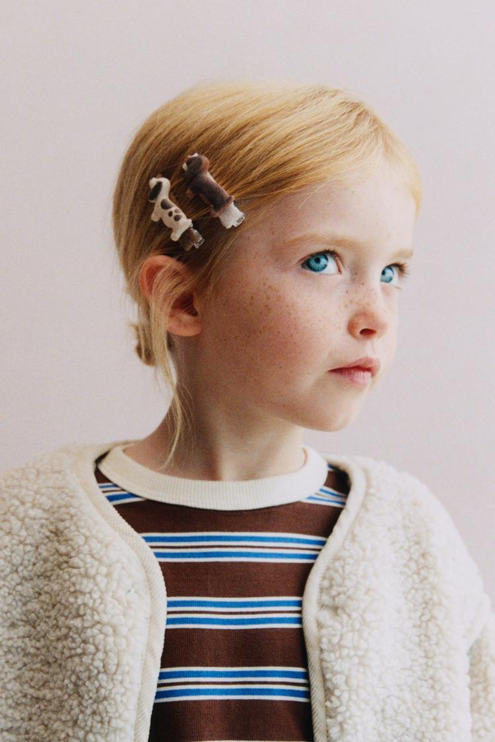 ZARA НАБОР ИЗ 3 ЗАКОЛОК ДЛЯ ВОЛОС «СОБАКИ», КОРИЧНЕВЫЙ