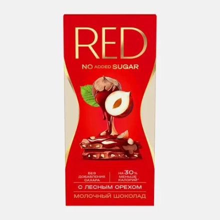 Шоколад Red молочный с лесным орехом без добавления сахара 70г