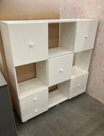 Стеллаж Кубик В-1 МДФ белый/белый