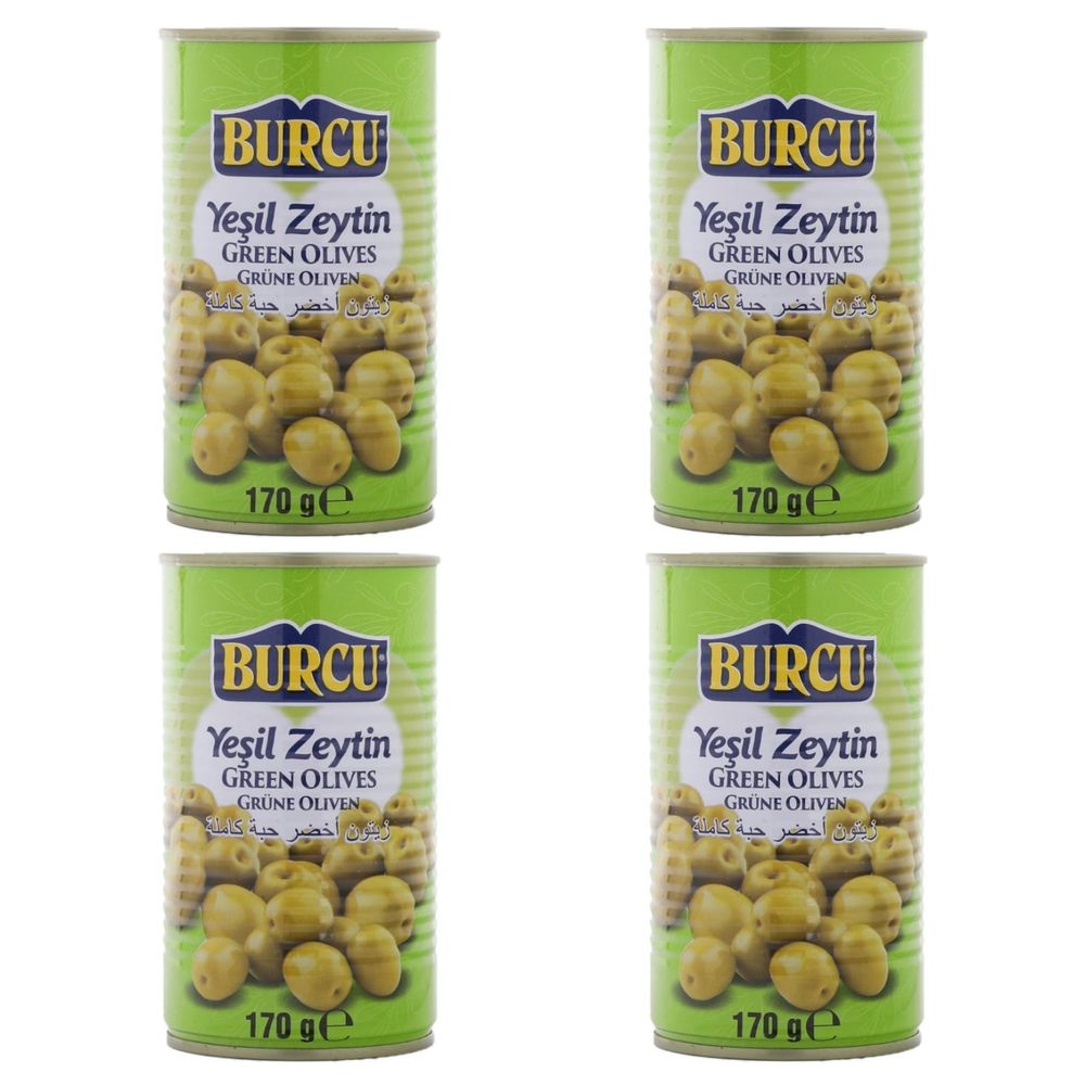 Оливки BURCU зеленые с косточкой 170 г x 4 шт