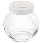 Банка для продуктов стеклянная 180 мл с крышкой плоская