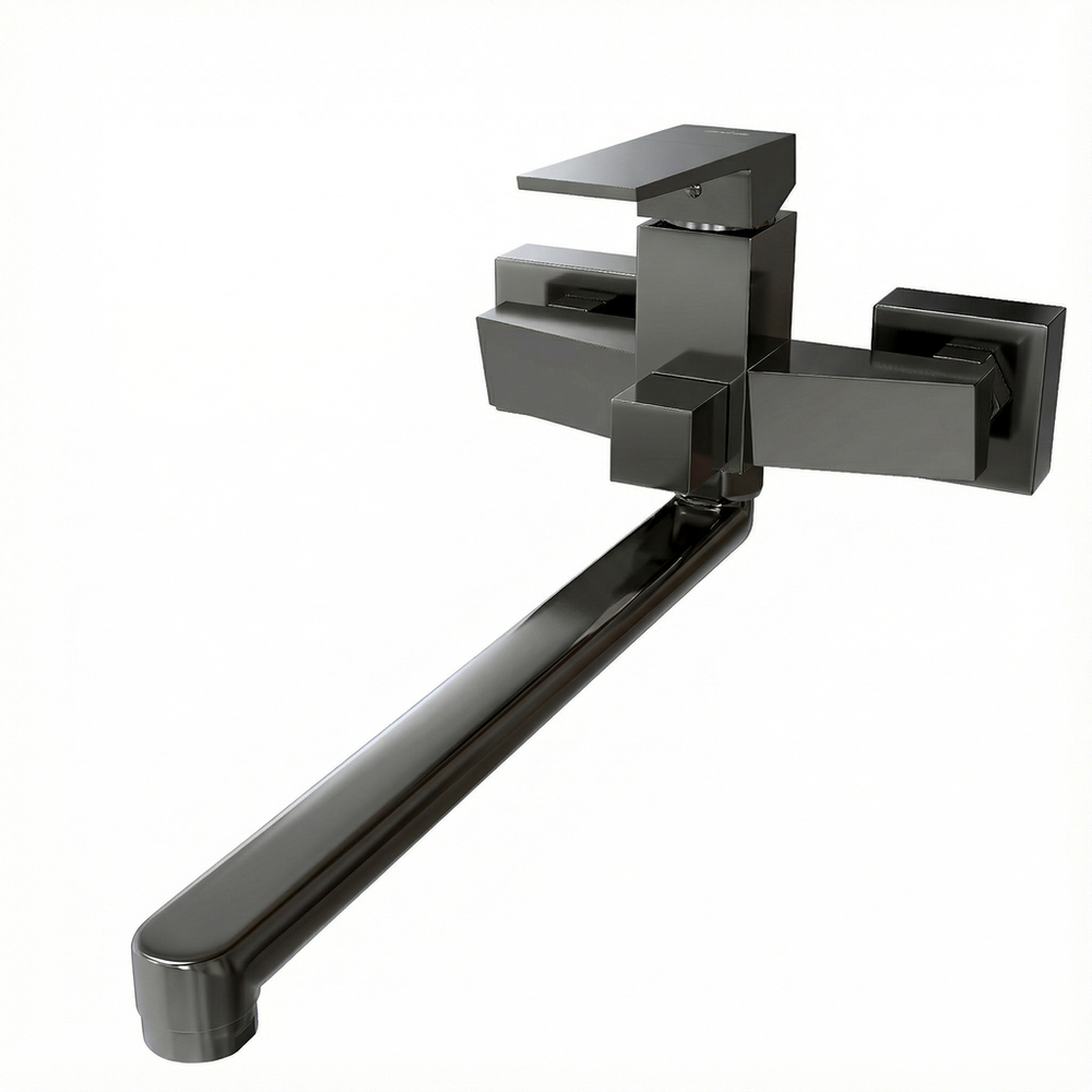 Смеситель для ванны и раковины 35k MIXLINE ML20-02GR "Quadro" ГРАФИТ