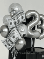 Элегантный праздник 23 февраля: цифры «23» в серебристом сиянии