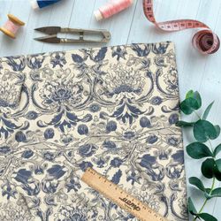 Ткань премиум шифон цветочная архаика