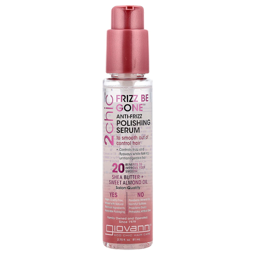 Giovanni, 2chic, Frizz Be Gone™, сыворотка против пушения волос, масло ши и масло сладкого миндаля, 81 мл (2,75 жидк. унции)