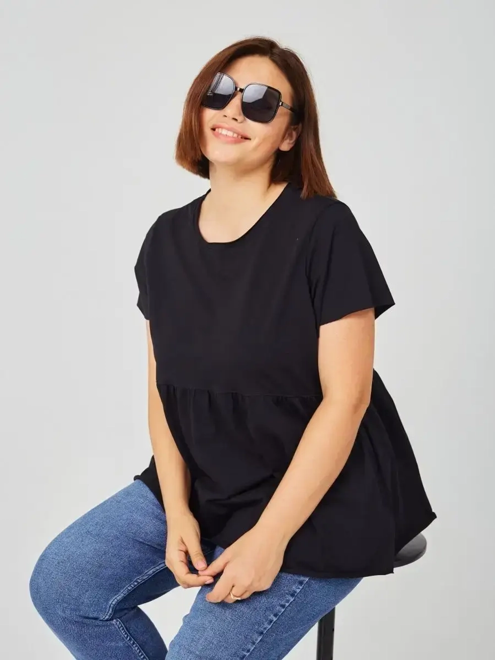 Футболка с баской оверсайз