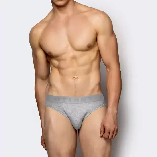 Мужские трусы слипы (2 шт) спорт 2BMP-016 Basic, серый меланж