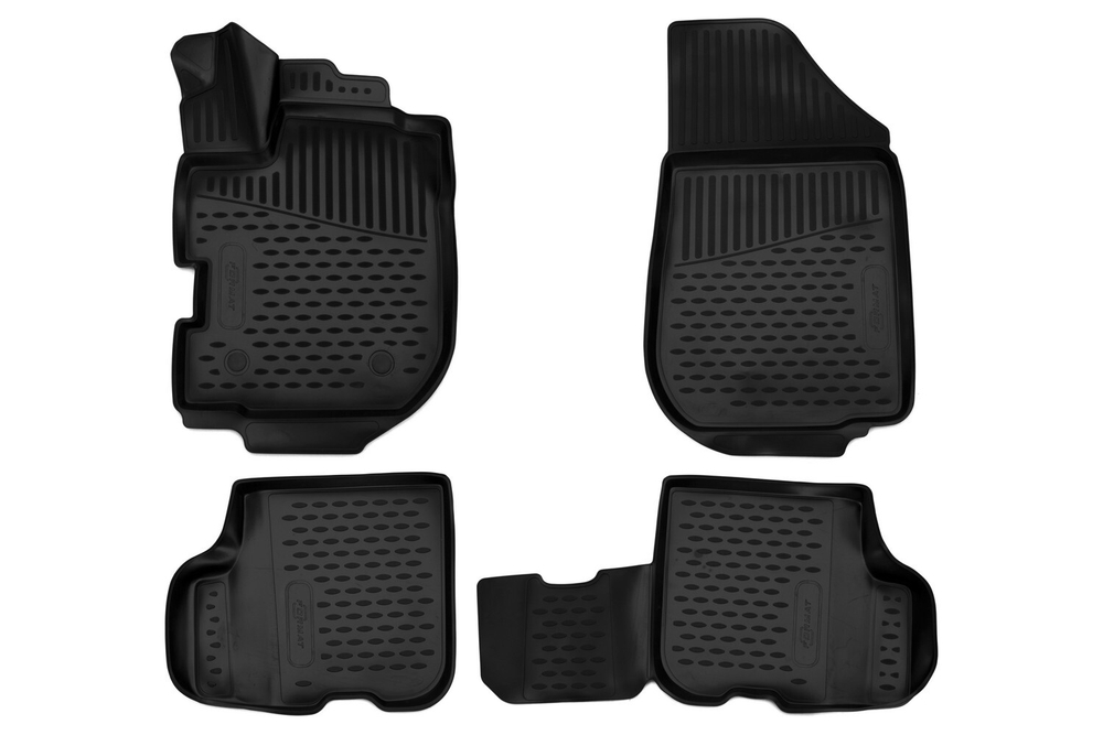 Коврики в салон для RENAULT Sandero Stepway (II) 2013-2018 (с ручкой для дистанционного открытия лючка бензобака), хэтчбек, 4 шт. (Повышенная устойчивость, повышен арт.FORMAT.3D4151210K