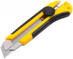 Нож технический 18 мм усиленный прорезиненный FIT 2-х сторонняя автофиксация