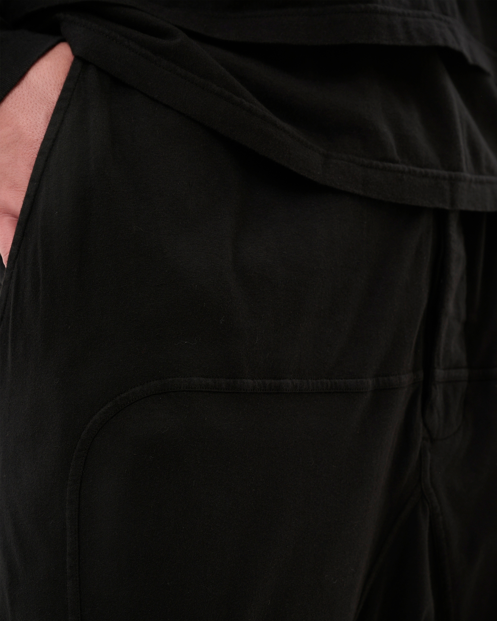 RICK OWENS DRKSHDW БРЮКИ ЧЕРНЫЕ HOLLYWOOD PRISONER DRAWSTRING
