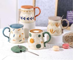 GAEM Кружка с крышкой и ложкой, 400 мл, L14 W10 H10 см, 4в.