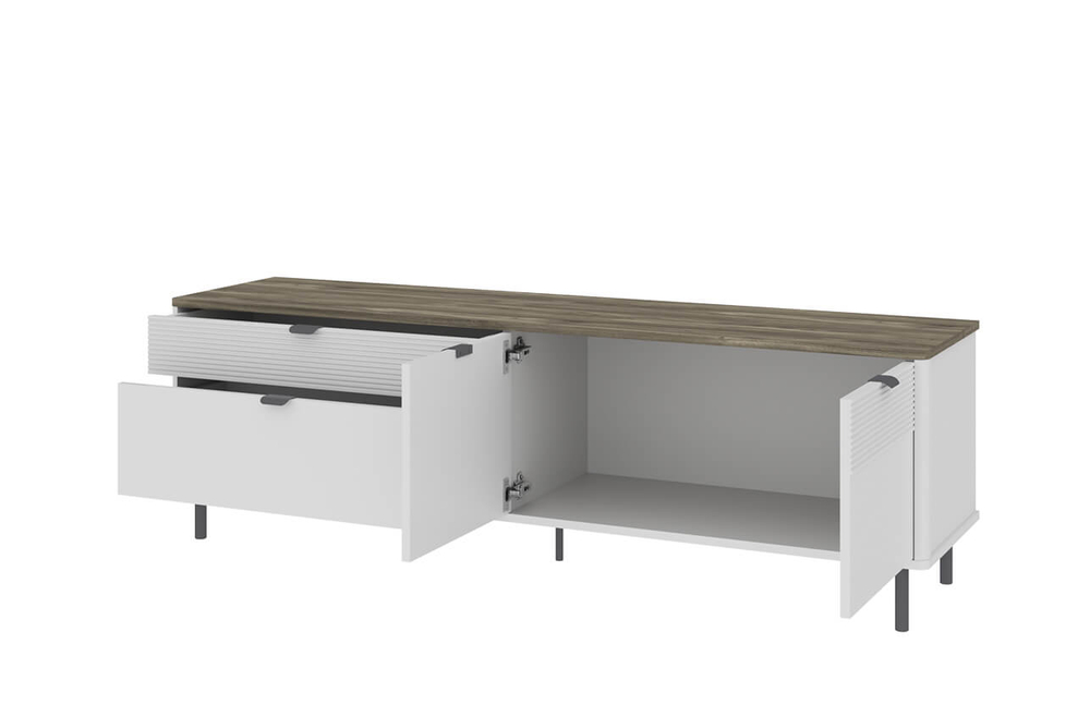 SIMPLE, Тумба RTV 2D2S. Цвет БЕЛЫЙ / МОНТЕ / ДЖЕЛАТО