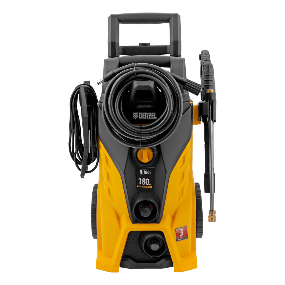 Моечная машина высокого давления R-180i, 2400 Вт, 180 бар, 7.5 л/мин, асинхронный двигатель Denzel