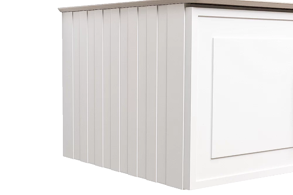 Тумба с раковиной La Fenice Cubo Twin 100 бежевая матовая, столешница белая/ручки белые