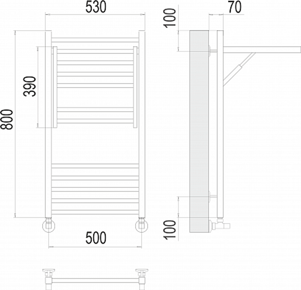 Полотенцесушитель водяной Terminus Валенсия П12 500х800