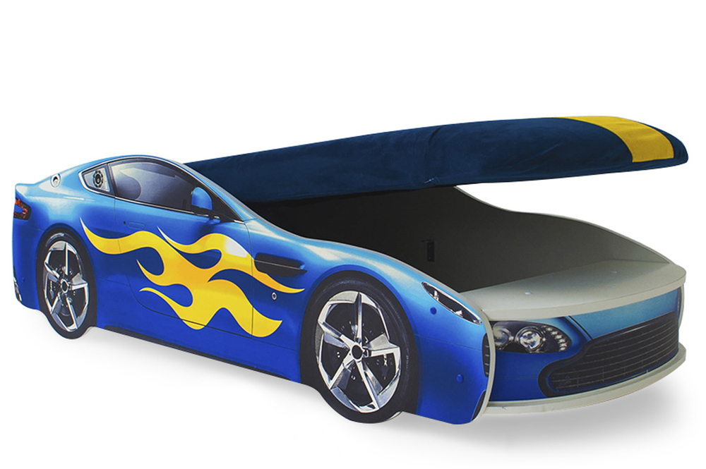 Кровать с матрасом Бельмарко Бондмобиль синий