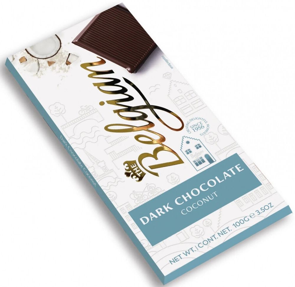 Шоколад Бельгиан Темный Шоколад с Кокосовой Стружкой / The Belgian Dark Chocolate with Coconut 100г