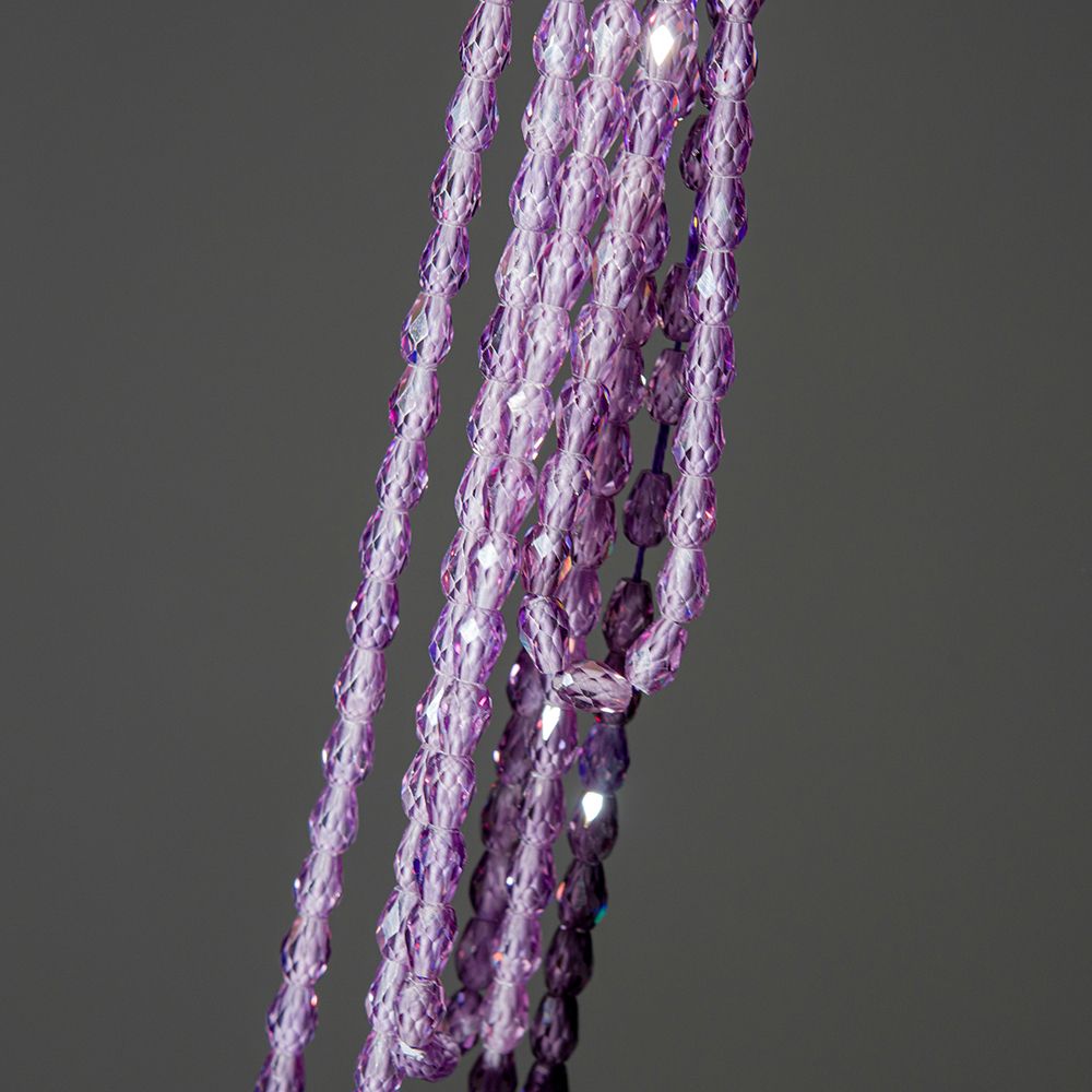 Фианиты, оттенок "Прованс", бриолетт 4,4*6мм