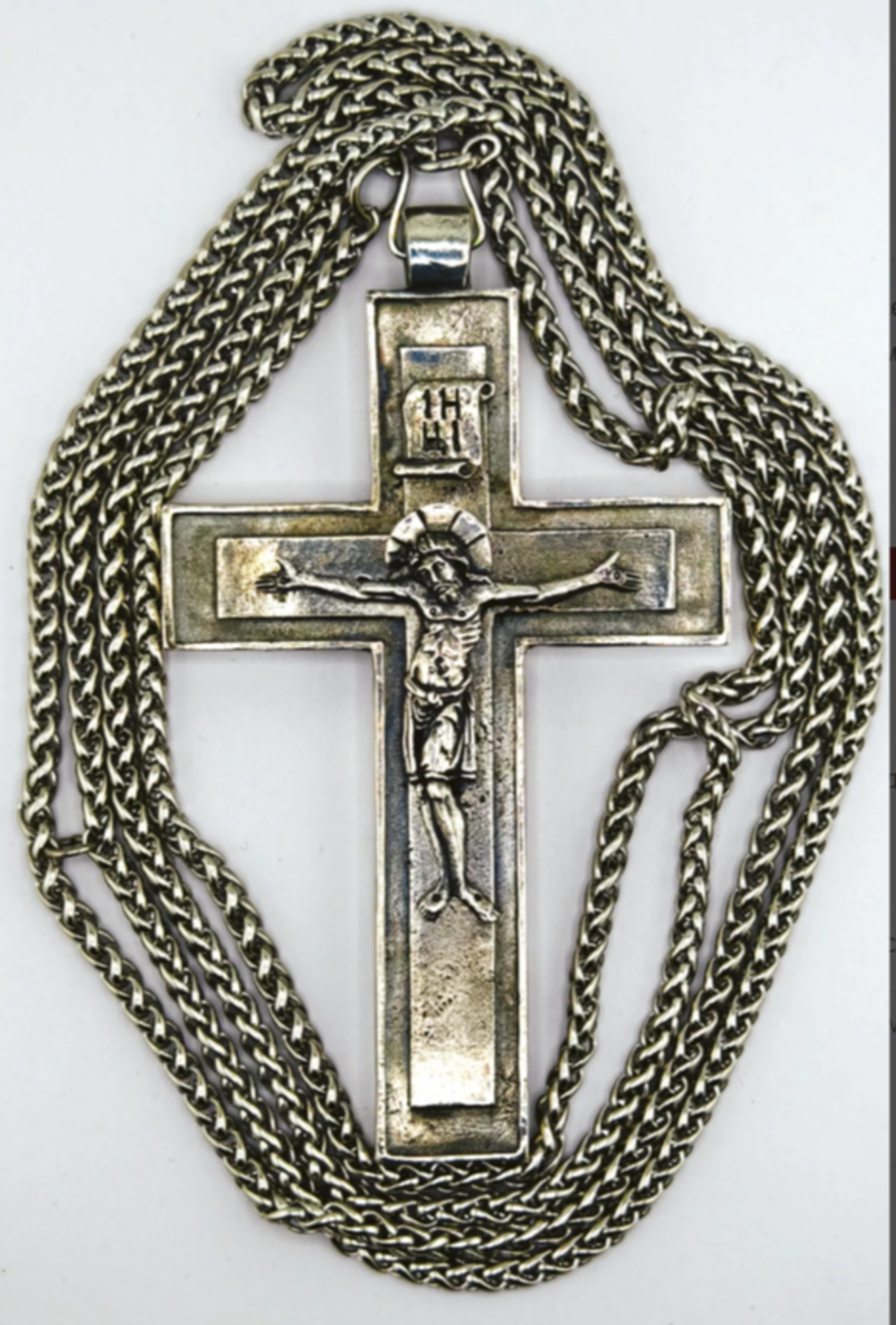 Крест священника “Павловский” с распятием XII век (серебрение)