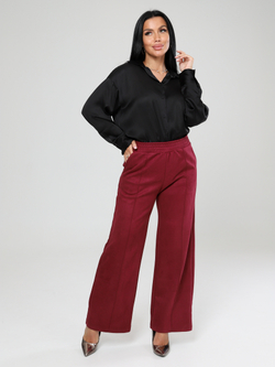 Брюки "Палаццо" замша бордо