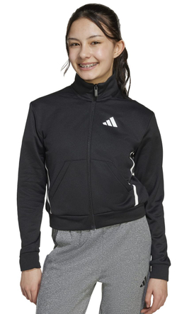 Детская теннисная куртка Adidas Junior Train Essentials Game & Go - black/white