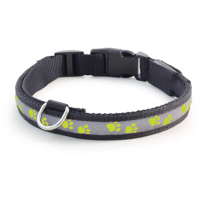 Ошейник светодиодный салатовый M, 25*310-410мм, серия NIGHT CITY, Triol